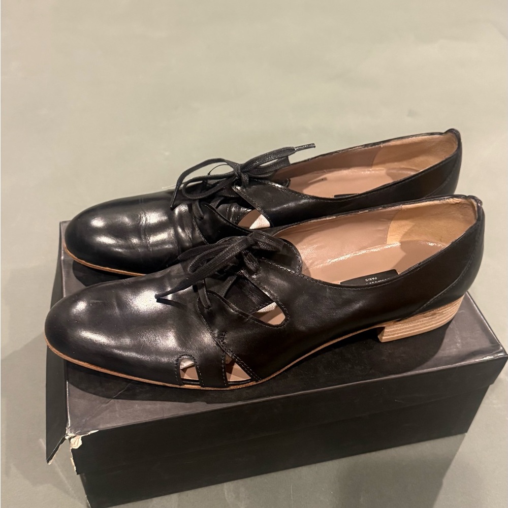 Sonia Rykiel Paris Black Leather Flats